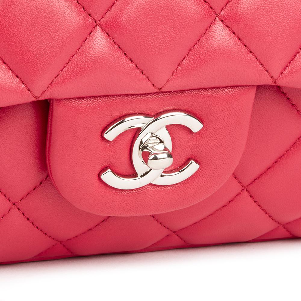 Red 2009 Chanel Fuchsia Quilted Lambskin Maxi Classic Single Flap Bag