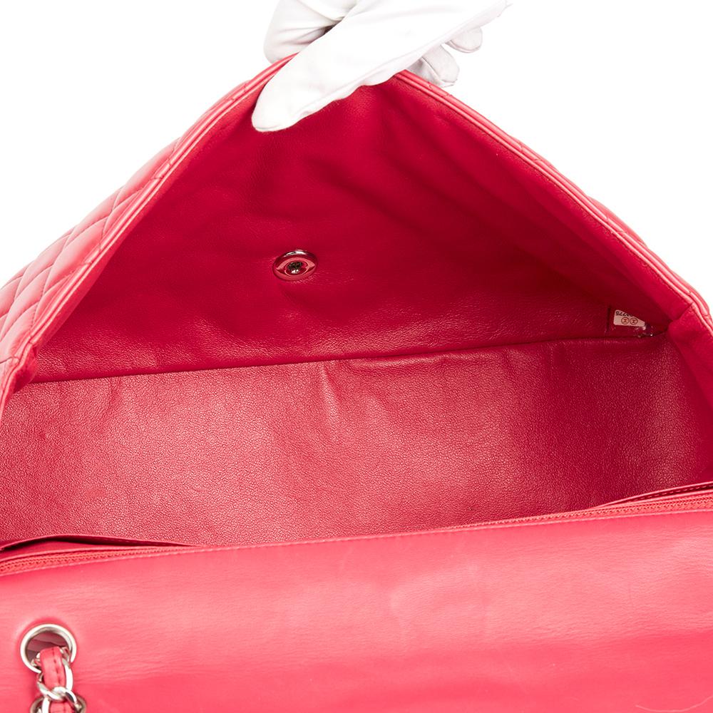 2009 Chanel Fuchsia Quilted Lambskin Maxi Classic Single Flap Bag 2