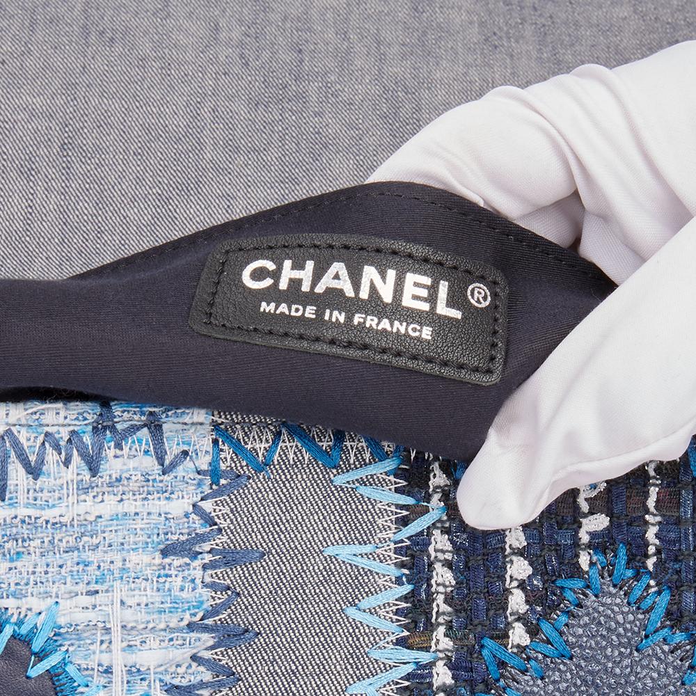 2015 Chanel Blue Denim Patchwork Jumbo Classic Single Flap Bag 1