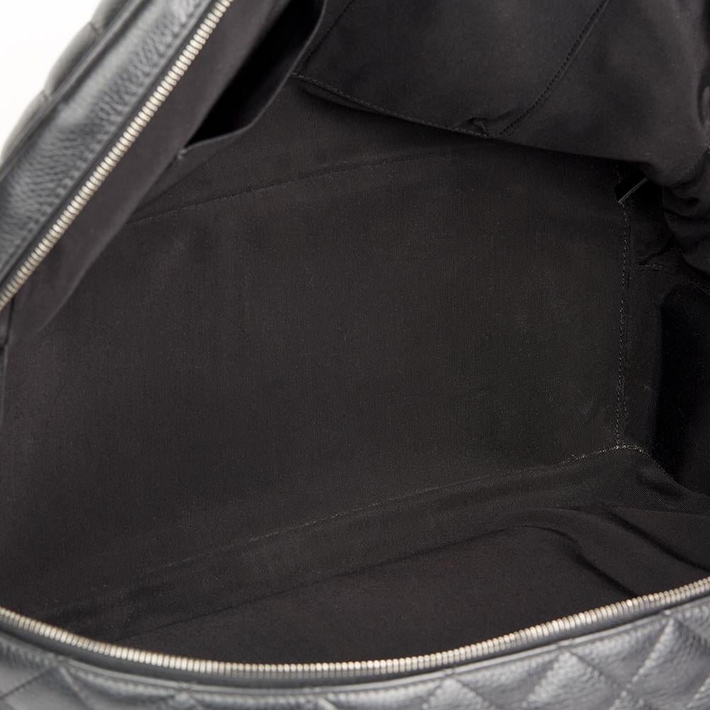 2017 Chanel Black Quilted Calfskin Large Round Trip Bowling Bag 4