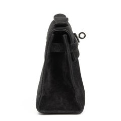 2004 Hermes Black Veau Doblis Kelly Pochette