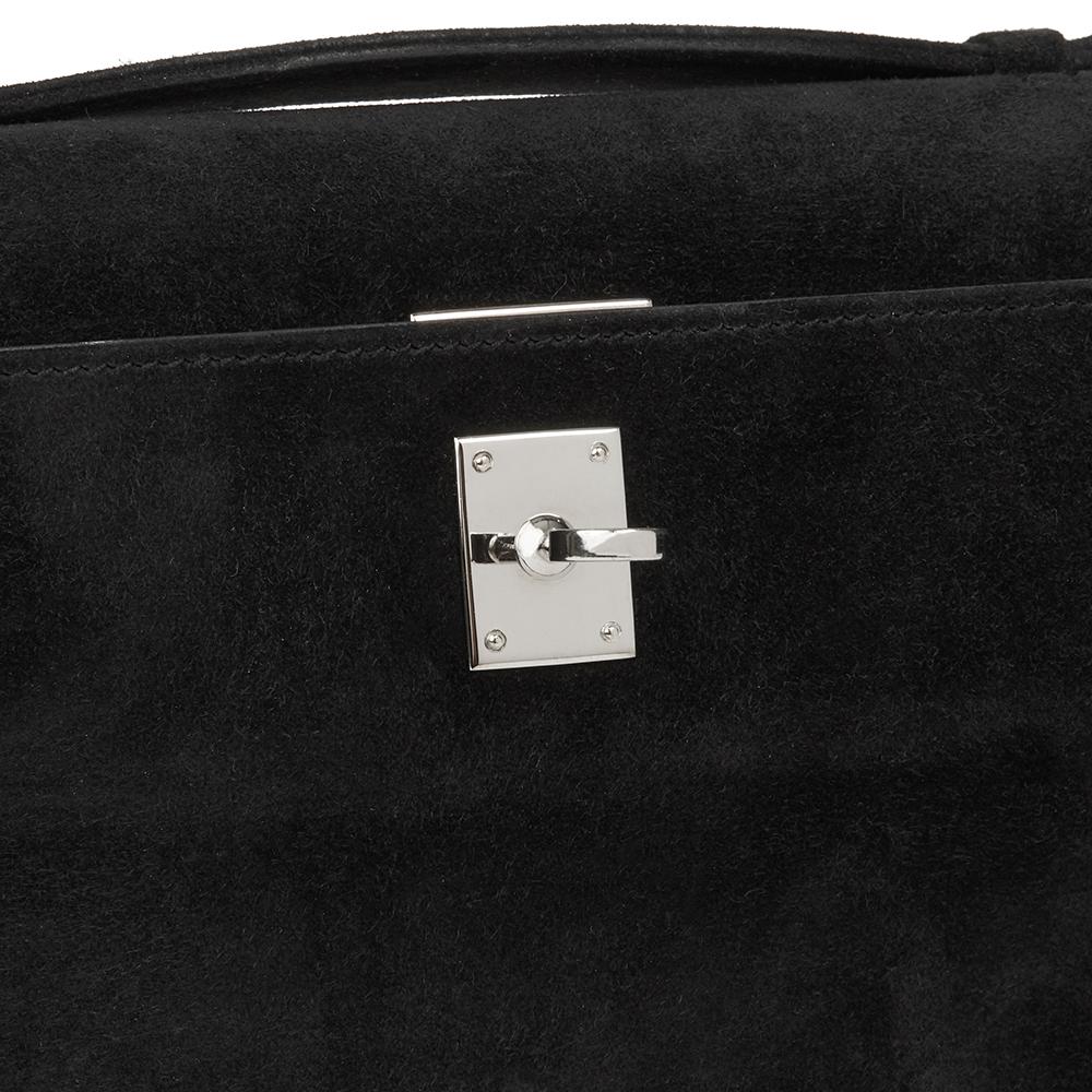 2004 Hermes Black Veau Doblis Kelly Pochette 2