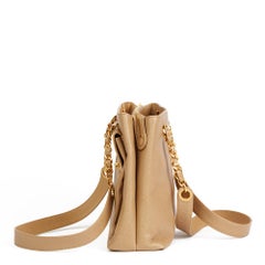 1994 Chanel Beige Caviar Leather Vintage Classic Shoulder Bag
