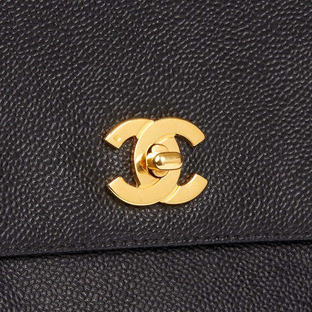 1996 Chanel Black Caviar Leather Vintage Shoulder Bag  1