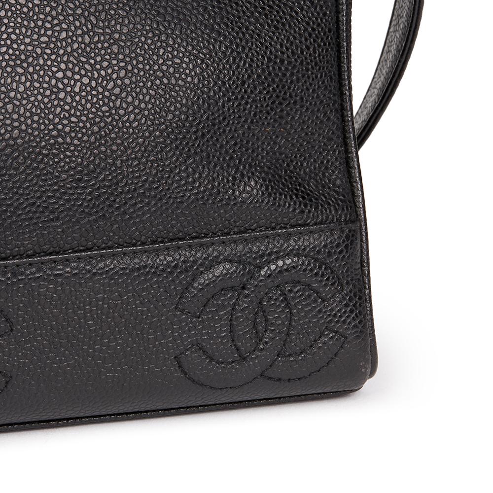 1996 Chanel Black Caviar Leather Vintage Shoulder Bag  3