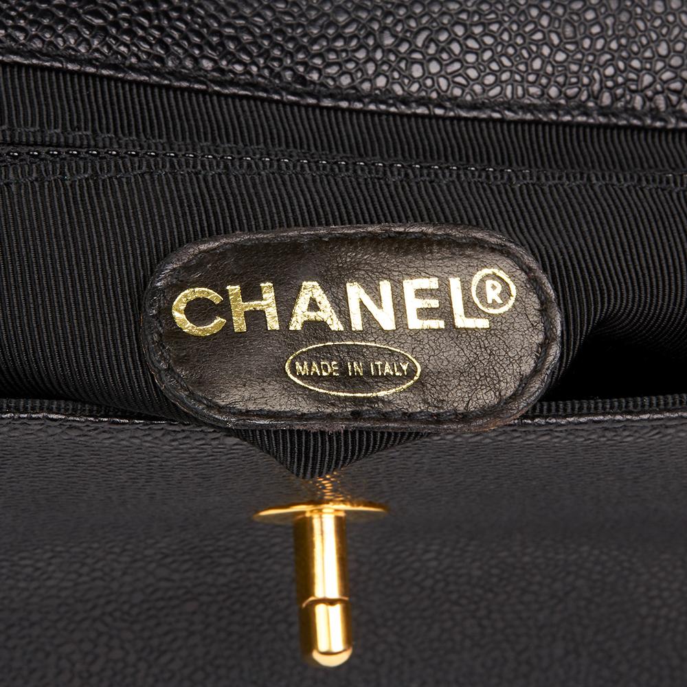 1996 Chanel Black Caviar Leather Vintage Shoulder Bag  4