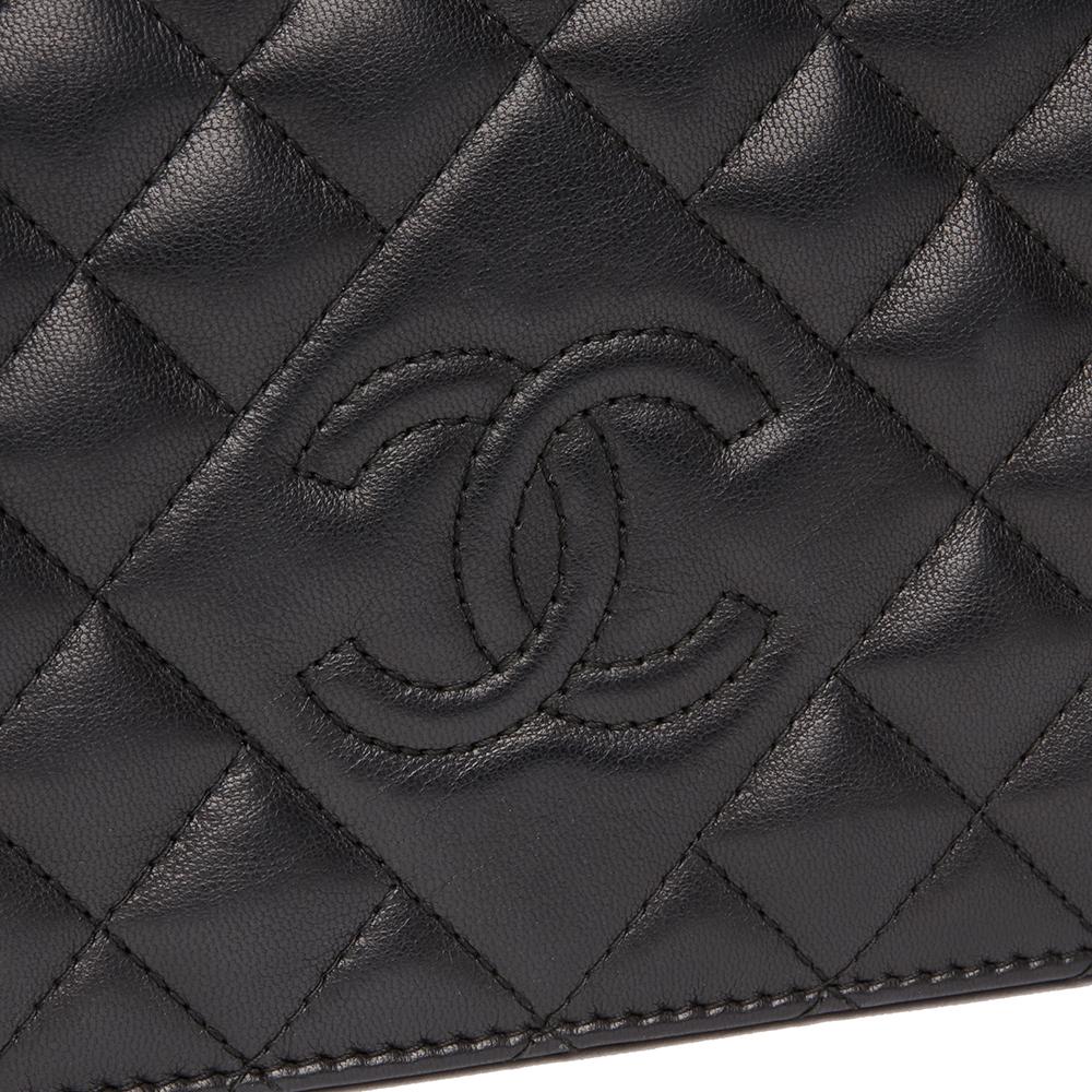 2013 Chanel Black Quilted Lambskin Diamond CC Wallet on Chain 1