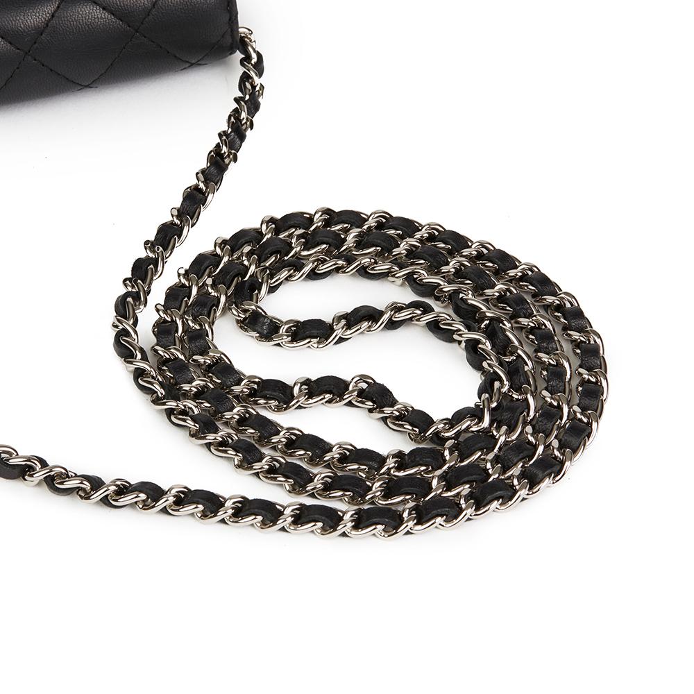 2013 Chanel Black Quilted Lambskin Diamond CC Wallet on Chain 2