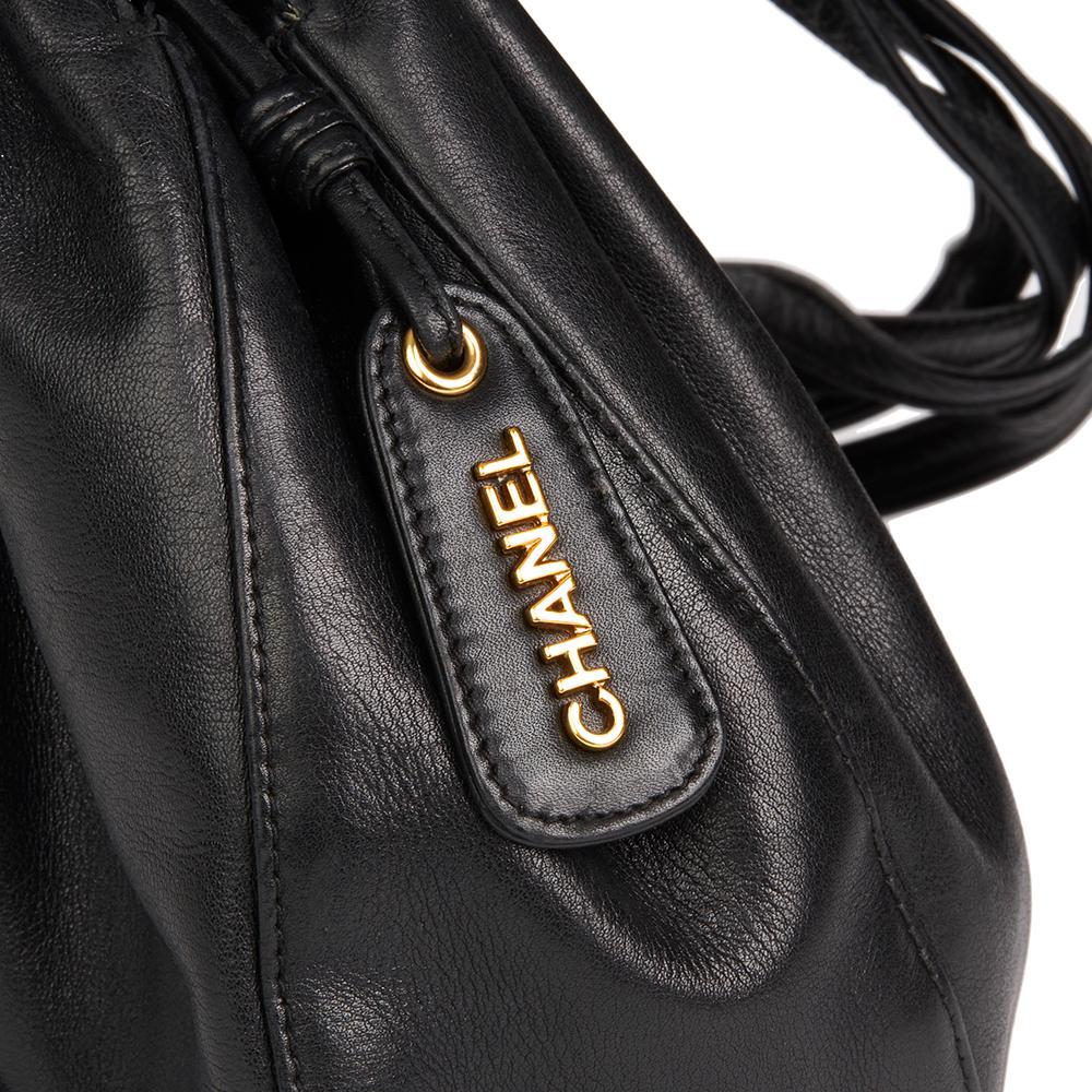 1998 Chanel Black Lambskin Timeless Bucket Bag  1