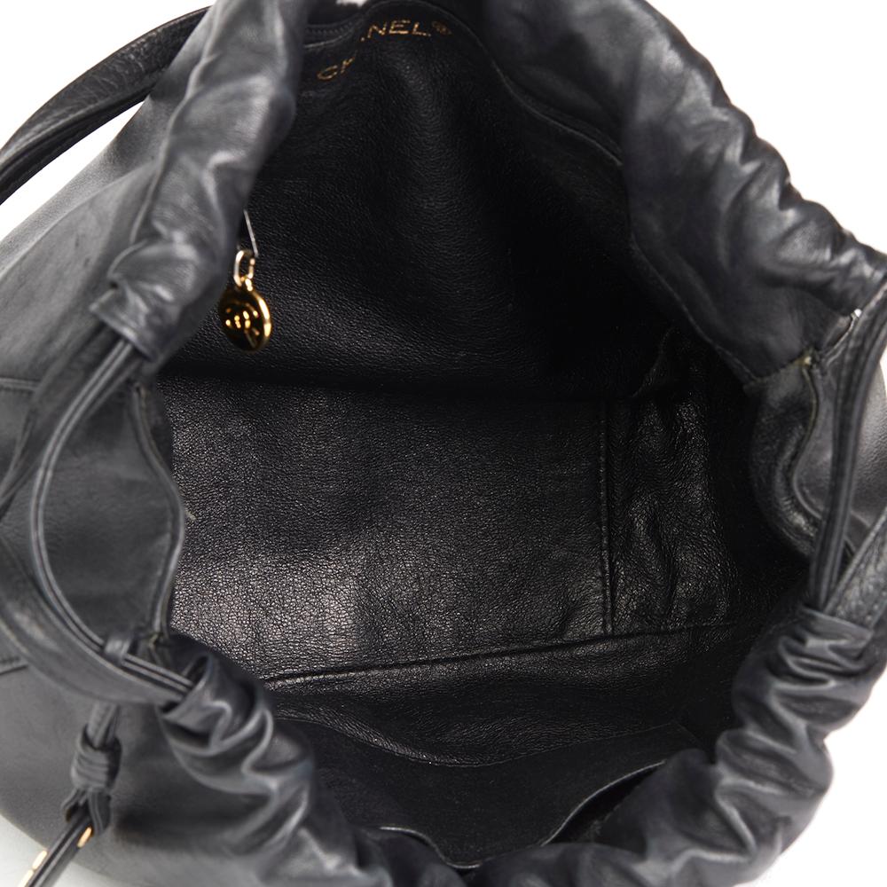 1998 Chanel Black Lambskin Timeless Bucket Bag 5