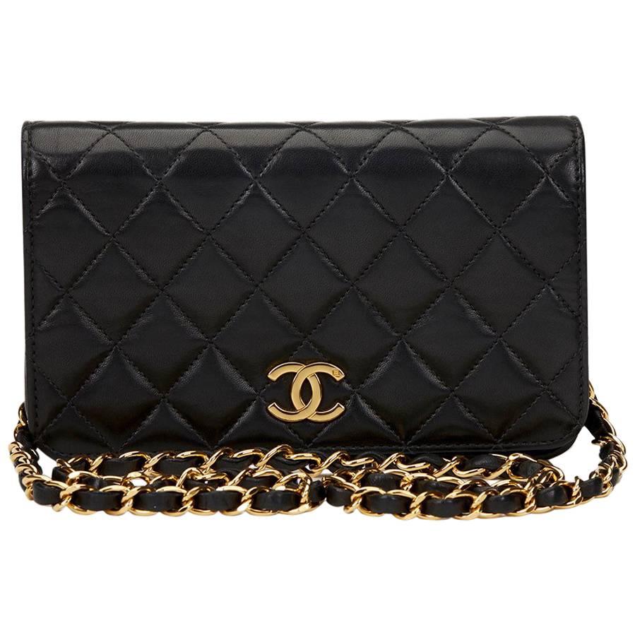 1997 Chanel Black Quilted Lambskin Vintage Mini Flap Bag
