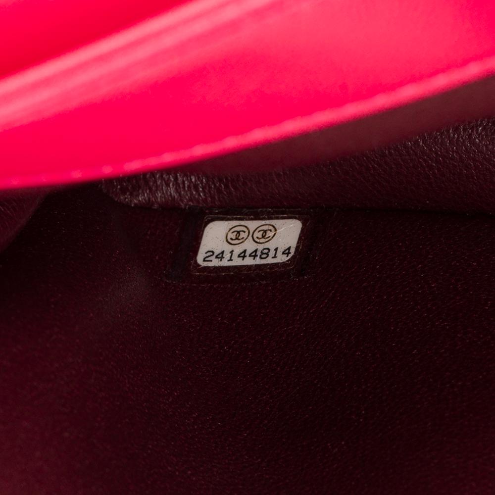 2017 Chanel Dark Pink Quilted Lambskin Small CC Handbag 2