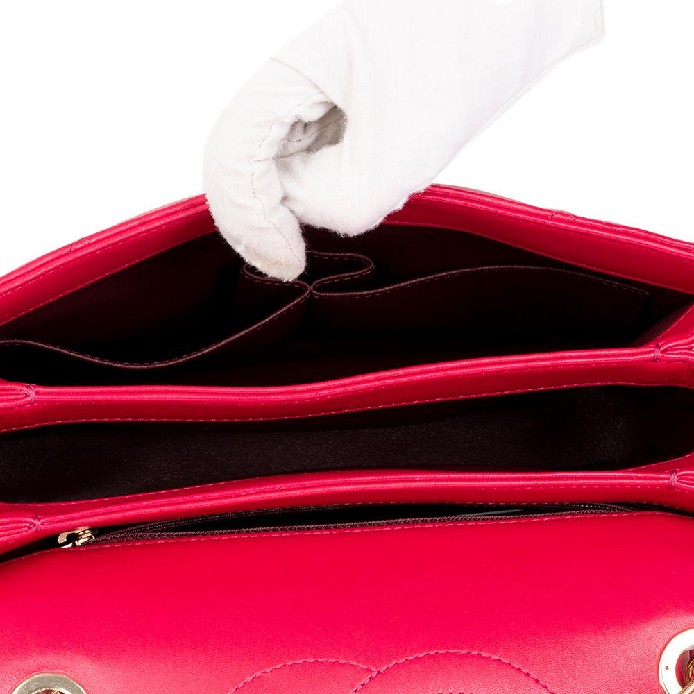 2017 Chanel Dark Pink Quilted Lambskin Small CC Handbag 3