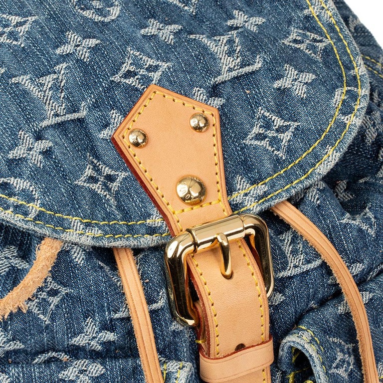Louis Vuitton xNigo Navy Taurillon Leather and Monogram Denim MultiPocket  Backpack For Sale at 1stDibs