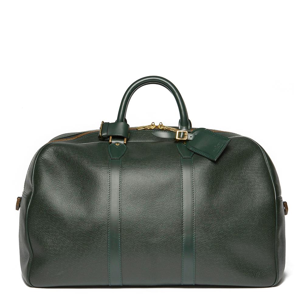 Black 1995 Louis Vuitton Green Taiga Leather Vintage Kendall PM Bag