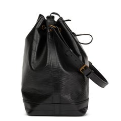 1990 Louis Vuitton Schwarz Epi Leder Vintage Noé Tasche
