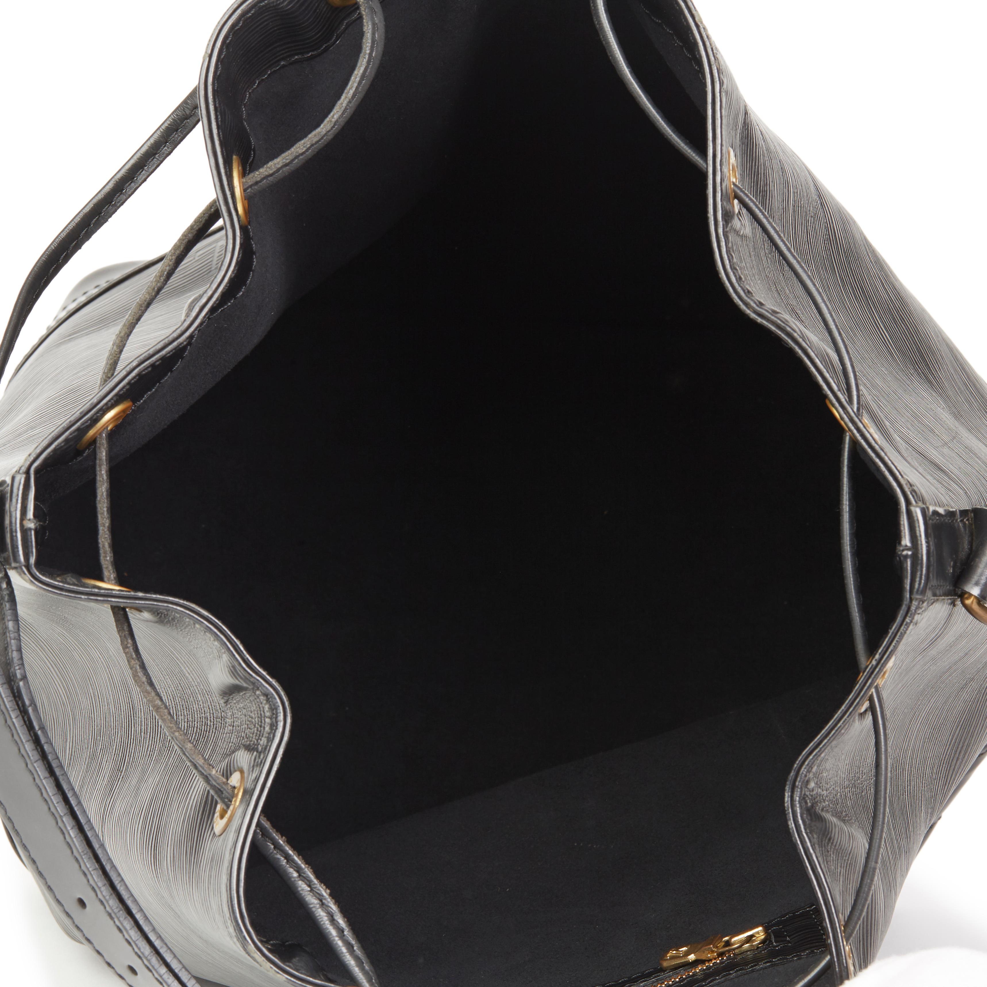 1990 Louis Vuitton Black Epi Leather Vintage Noé Bag  5