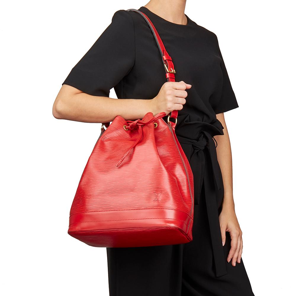 1995 Louis Vuitton Red Epi Leather Vintage Noe Bag 7