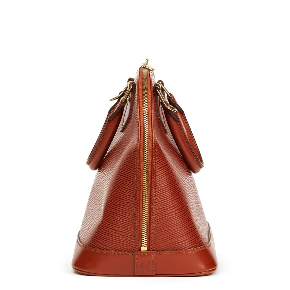 Brown 1996 Louis Vuitton Kenyan Fawn Epi Leather Vintage Alma PM Bag