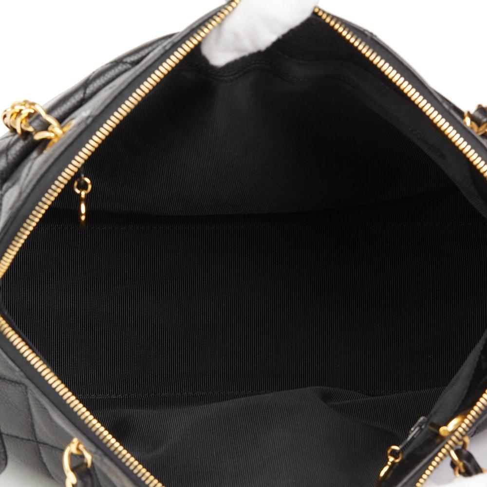 Chanel Black Quilted Caviar Leather Vintage Classic Shoulder Bag, 1996  5