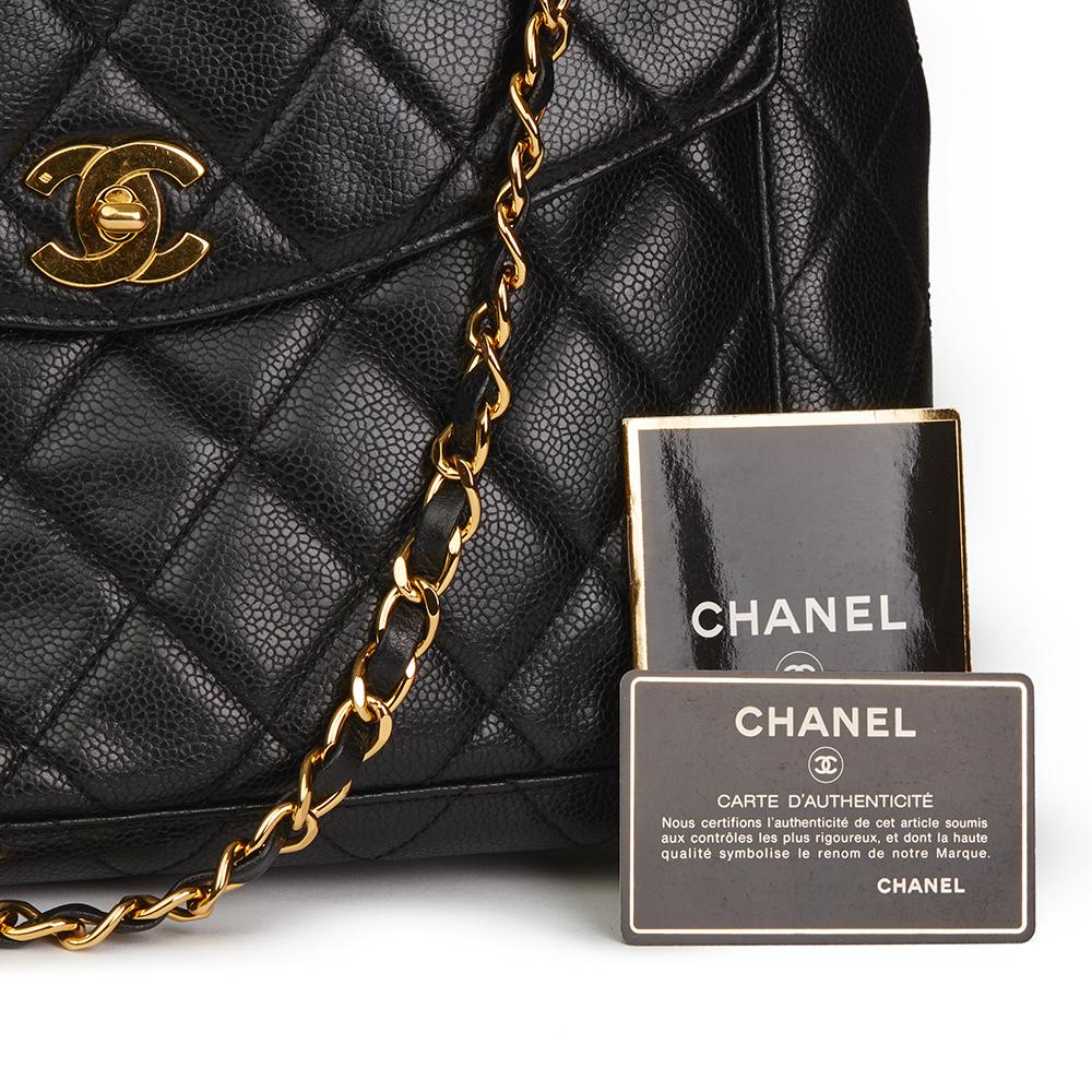 Chanel Black Quilted Caviar Leather Vintage Classic Shoulder Bag, 1996  6