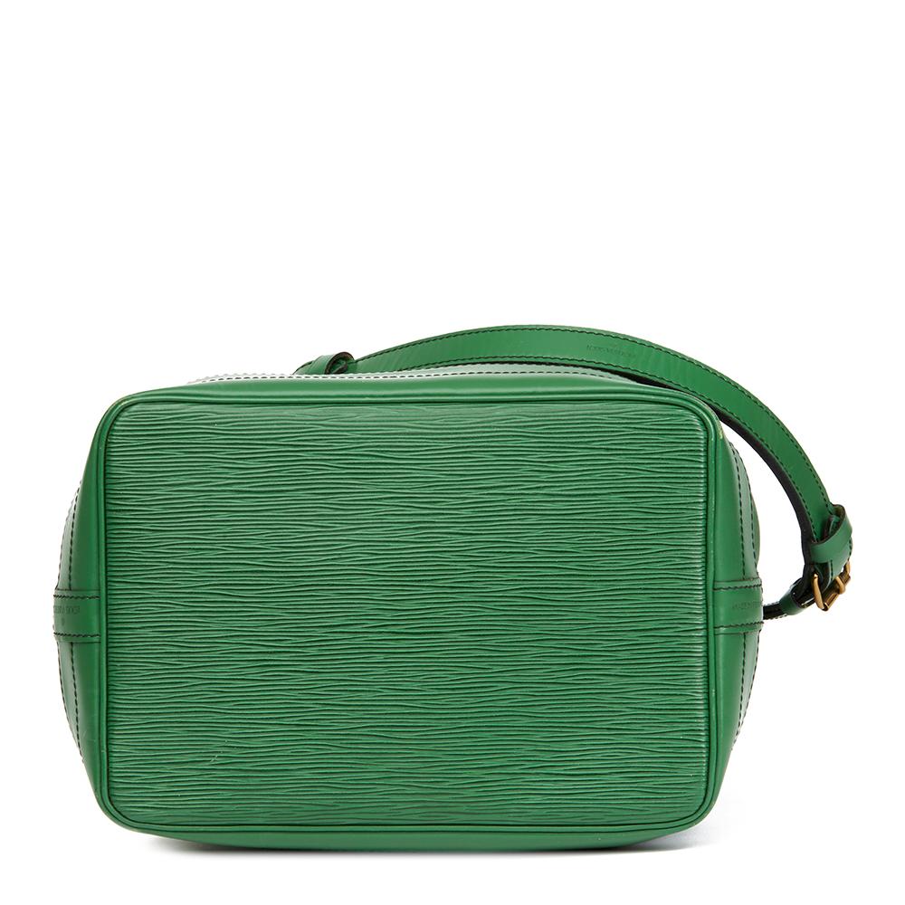 Women's 1990 Louis Vuitton Borneo Green Black Stitch Epi Leather Vintage Noé Bag