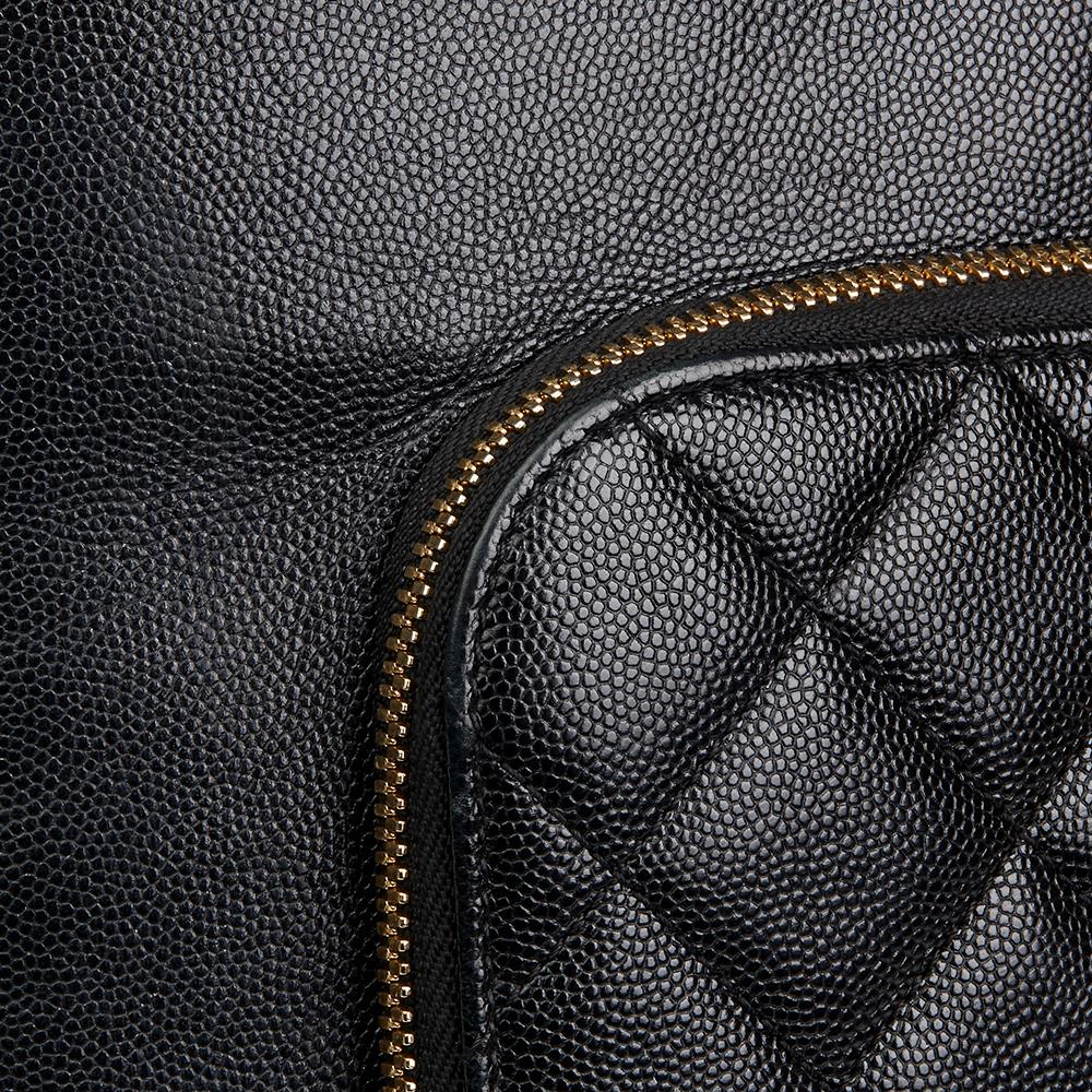 2017 Chanel Black Quilted Caviar Leather Large Shoulder Shopping Bag 2