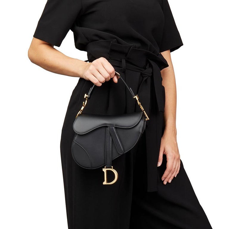 Dior Saddle Bag Calfskin Mini Black for Women