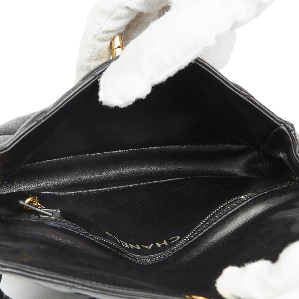 1990's Chanel Black Quilted Lambskin Vintage Classic Belt Bag 2
