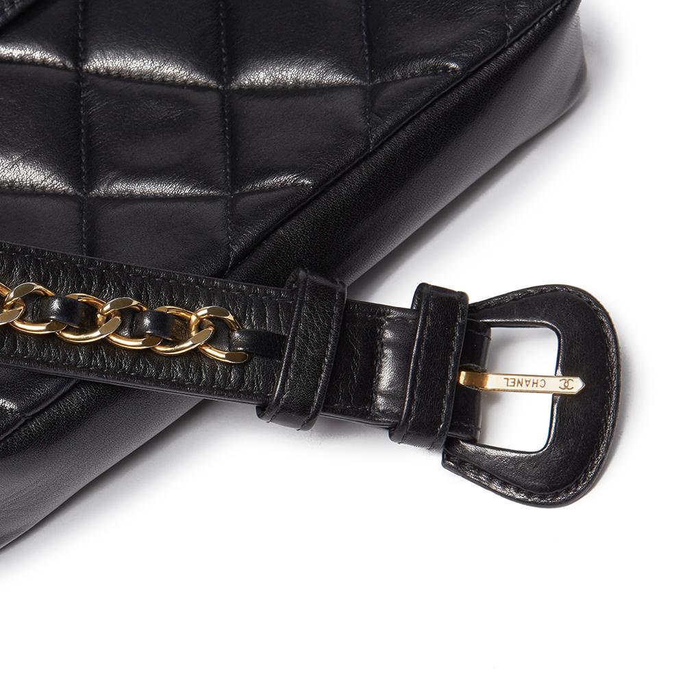 Women's 1990's Chanel Black Quilted Lambskin Vintage Classic Belt Bag