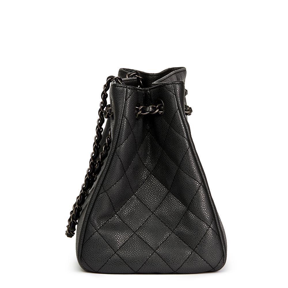 CHANEL
Black Quilted Metallic Caviar Leather Woven Chain Shopping Bag

 Reference: HB2245
Serial Number: 22147195
Age (Circa): 2016
Accompanied By: Chanel Dust Bag, Authenticity Card, Care Booklet, Selfridges Receipt
Authenticity Details: Serial