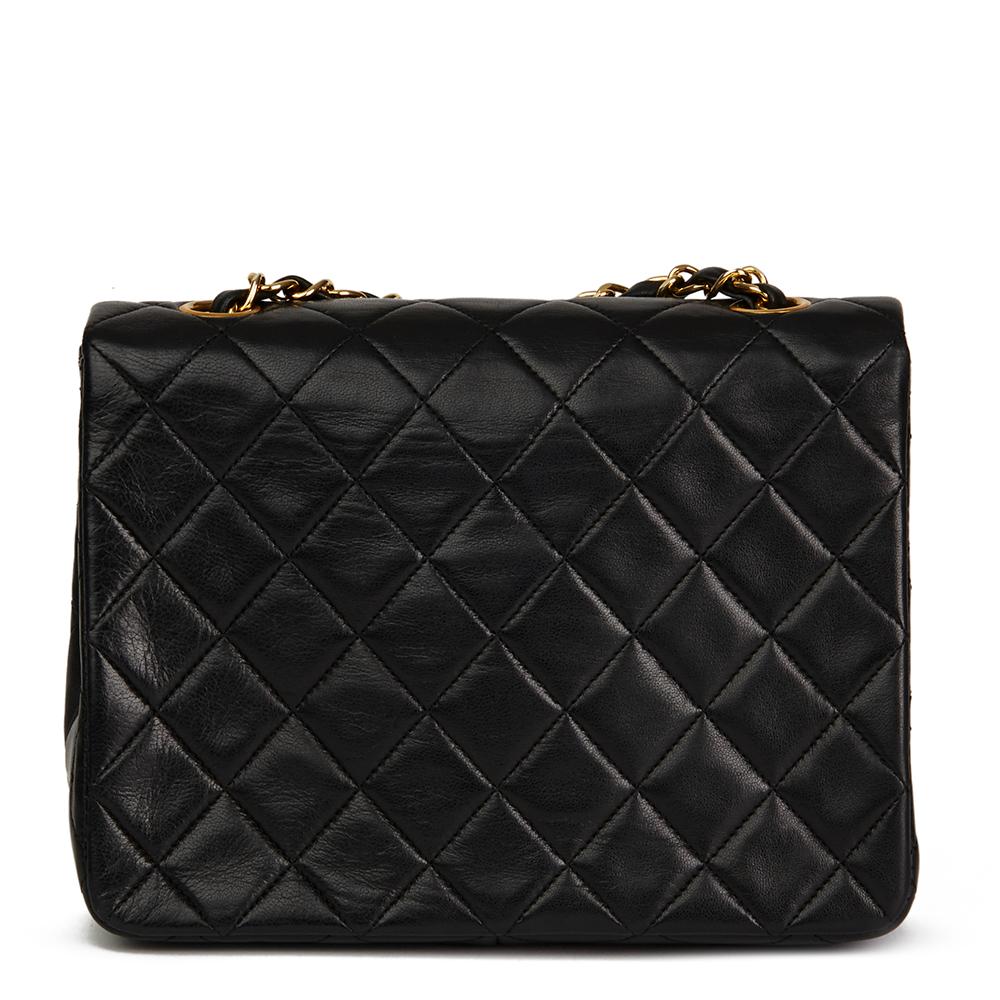 Women's 1990 Chanel Black Quilted Lambskin Vintage Mini Flap Bag