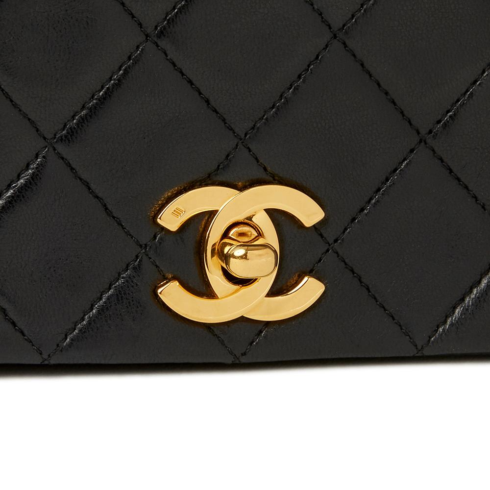 1990 Chanel Black Quilted Lambskin Small Classic Single Full Flap Bag 2