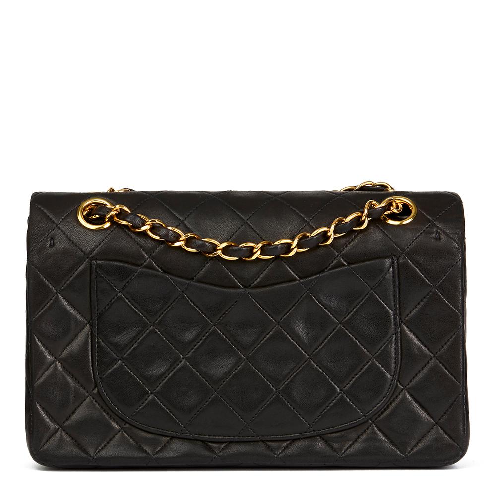 Women's 1994 Chanel Black Quilted Lambskin Vintage Small Classic Double Flap Bag
