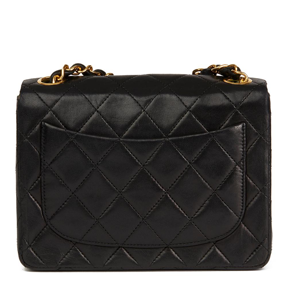 Women's 1986 Chanel Black Quilted Lambskin Vintage Mini Flap Bag