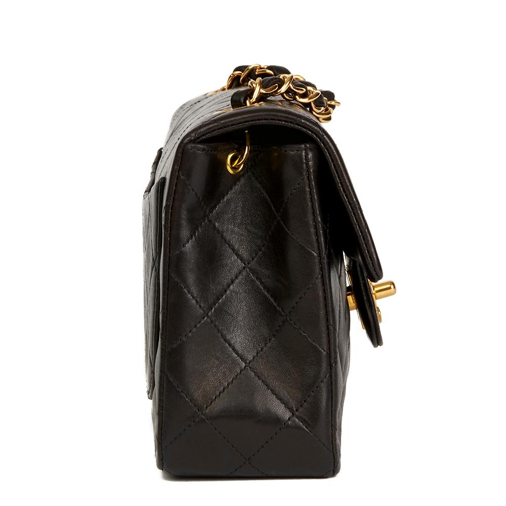 1994 Chanel Black Quilted Lambskin Vintage Mini Flap Bag In Excellent Condition In Bishop's Stortford, Hertfordshire