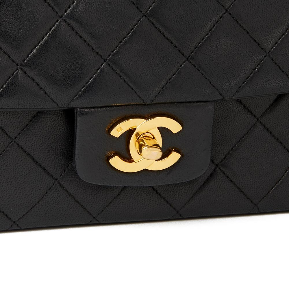 1991 Chanel Black Quilted Lambskin Tall Classic Single Flap Bag with Wallet 2