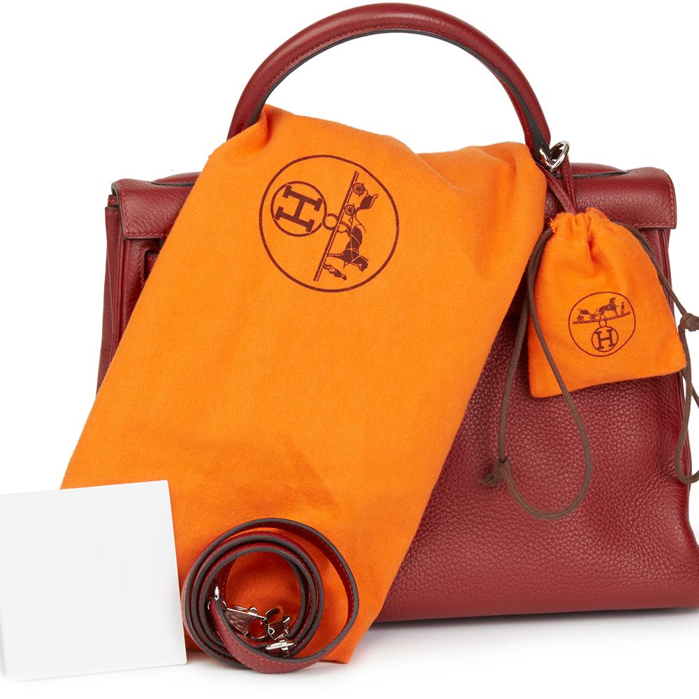 2006 Hermes Rouge H Clemence Leather Kelly 32cm Retourne 4