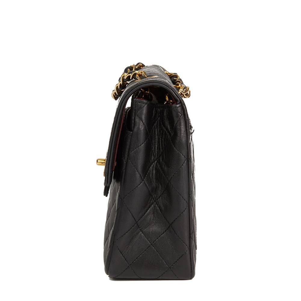 CHANEL
Black Quilted Lambskin Vintage Classic Single Flap Bag

 Reference: HB2043
Serial Number: 0732521
Age (Circa): 1986
Accompanied By: Chanel Dust Bag, Authenticity Card
Authenticity Details: Authenticity Card, Serial Sticker (Made in