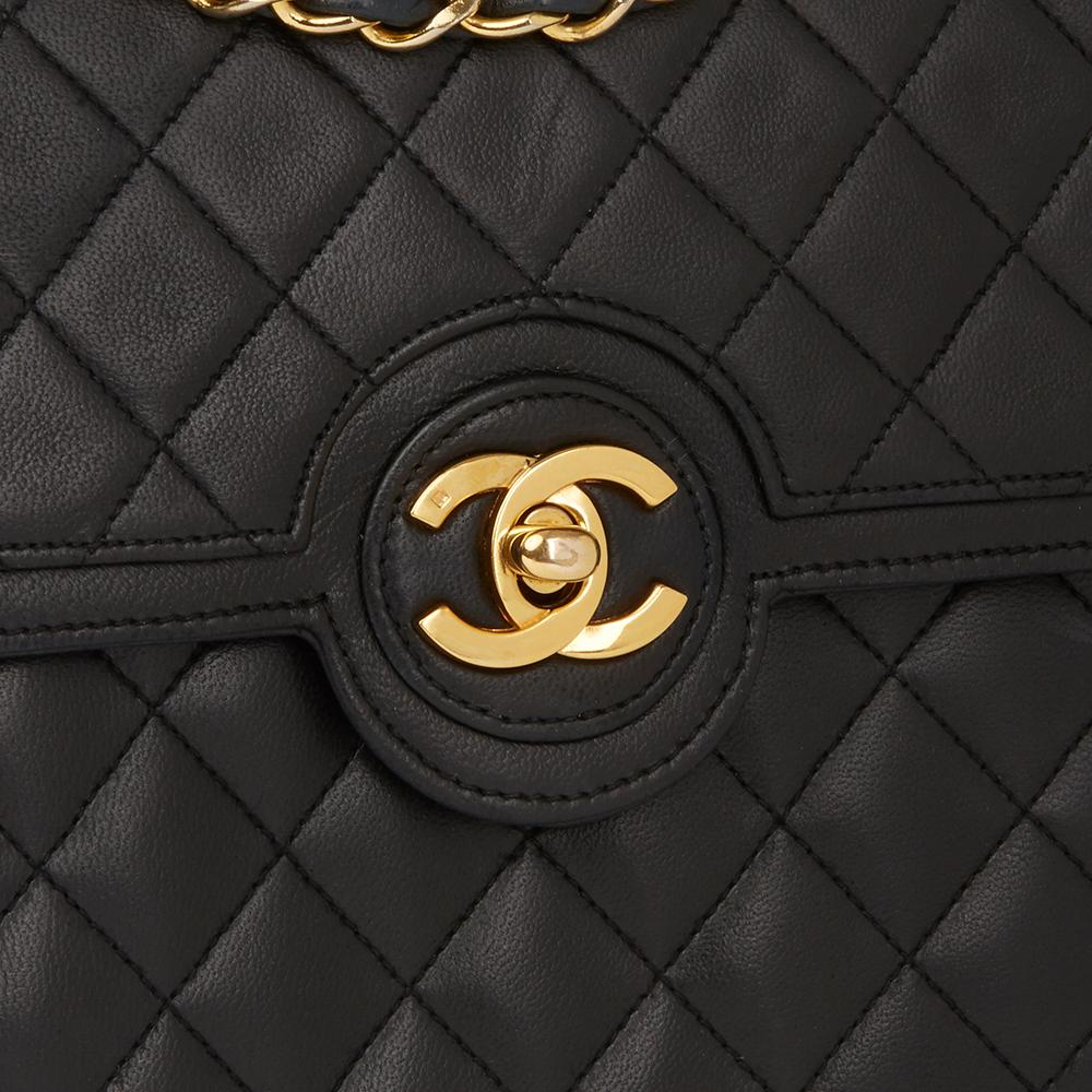 1986 Chanel Black Quilted Lambskin Vintage Classic Single Flap Bag 2