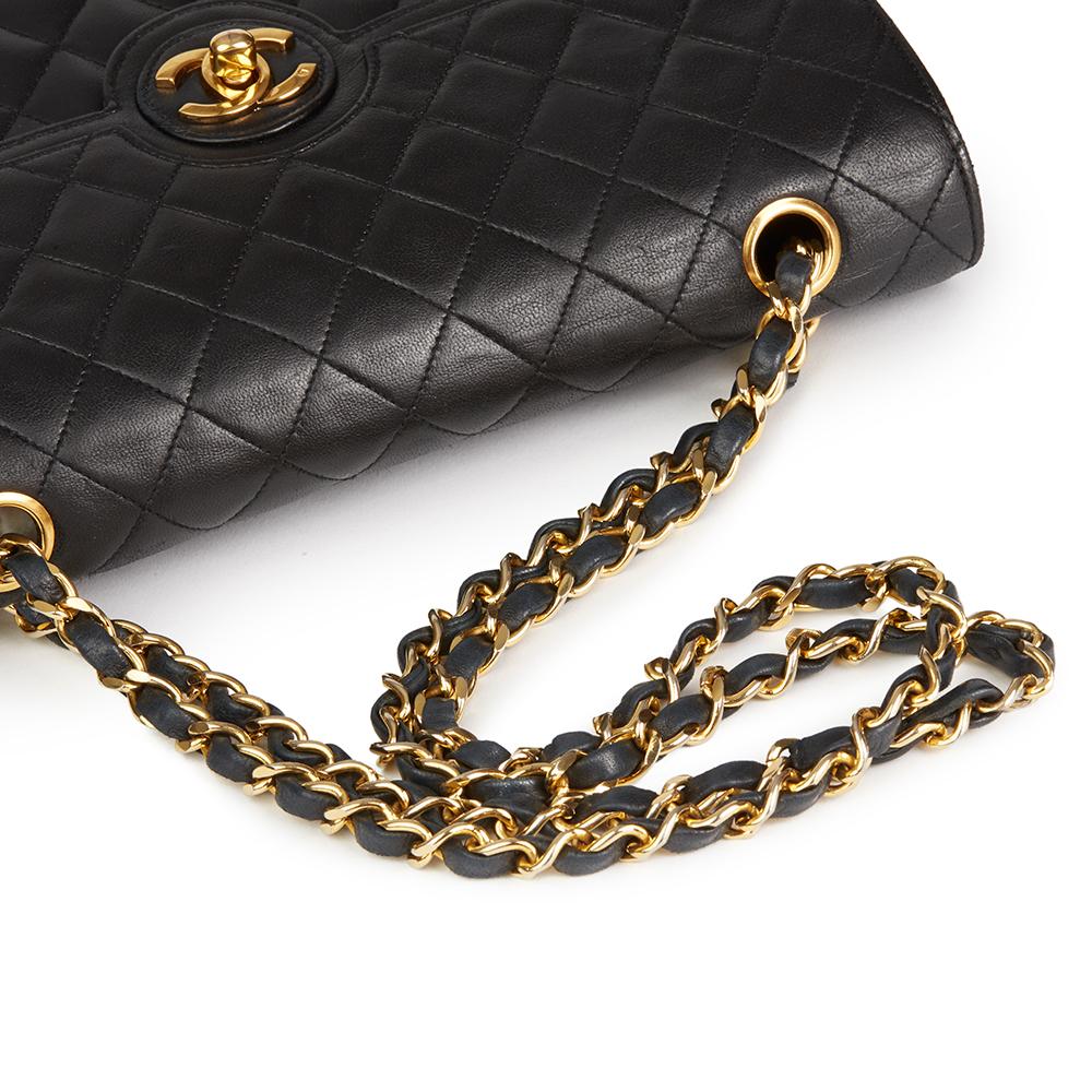 1986 Chanel Black Quilted Lambskin Vintage Classic Single Flap Bag 3