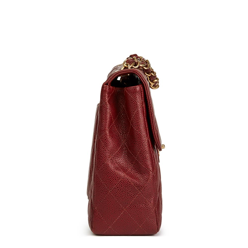 CHANEL
Burgundy Caviar Leather Vintage Jumbo Single Flap Bag

Reference: HB2155
Serial Number: 6956215
Age (Circa): 2002
Accompanied By: Chanel Dust Bag, Box
Authenticity Details: Serial Sticker (Made in France)
Gender: Ladies
Type: