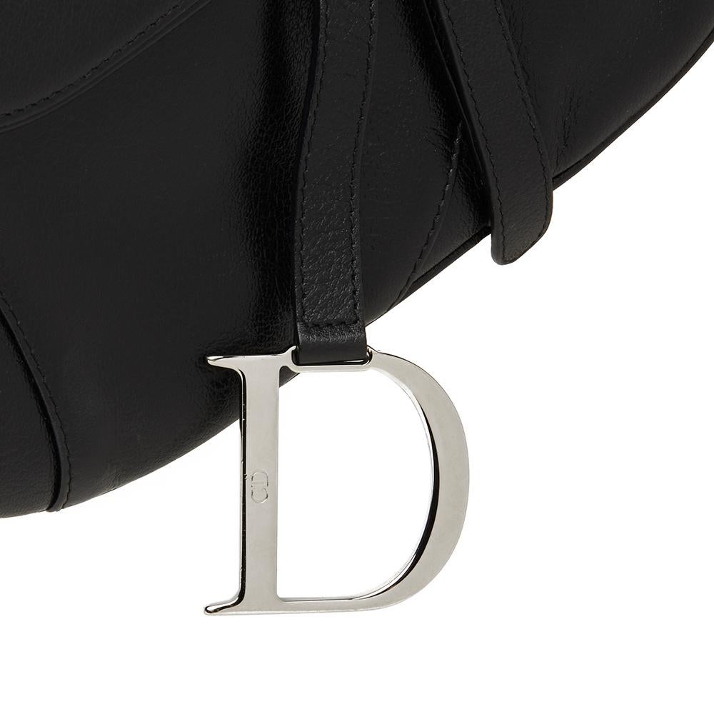 2002 Christian Dior Black Calfskin Leather Saddle Bag 2