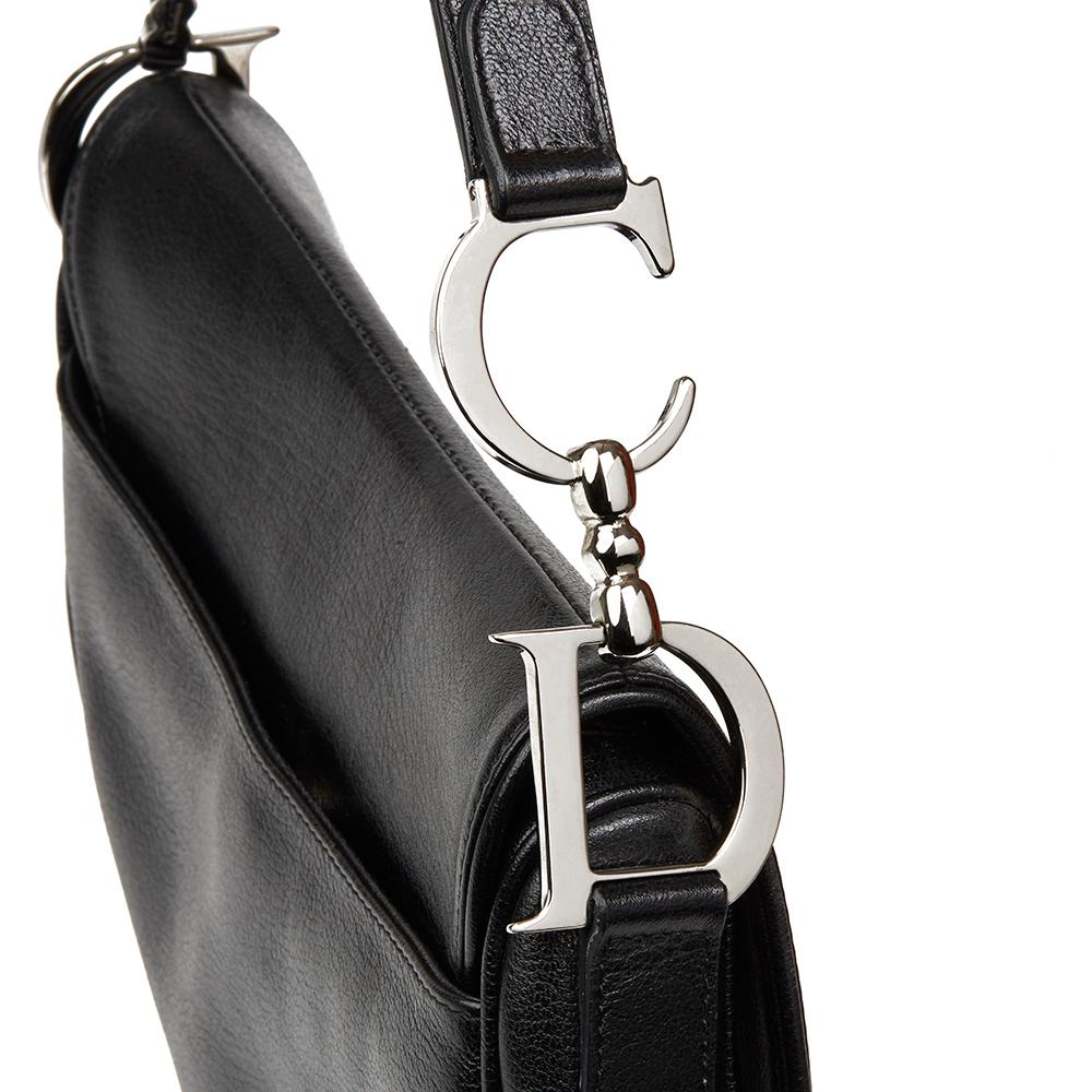 2002 Christian Dior Black Calfskin Leather Saddle Bag 3