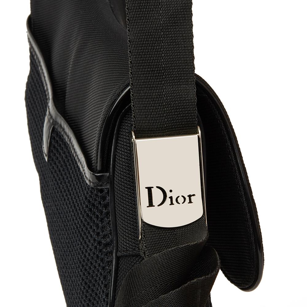 2002 Christian Dior Black Mesh Fabric Crossbody Saddle Bag 4