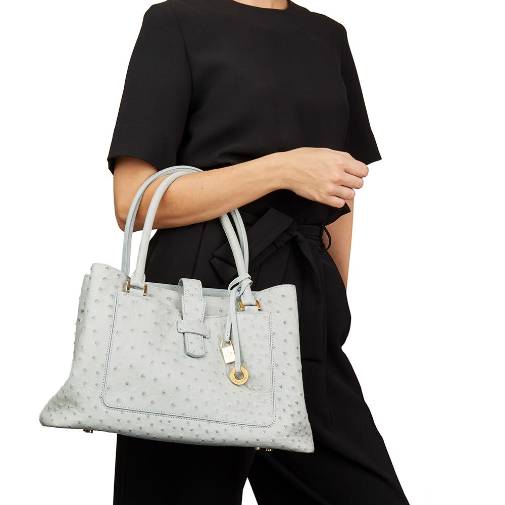 Gray 2010 Loro Piana Sage Ostrich Leather Bellevue Media