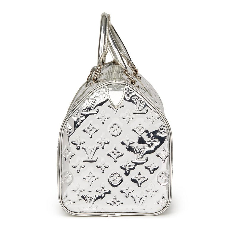 LOUIS VUITTON c.2006 “Papillon Miroir” Silver Monogram Handbag 26