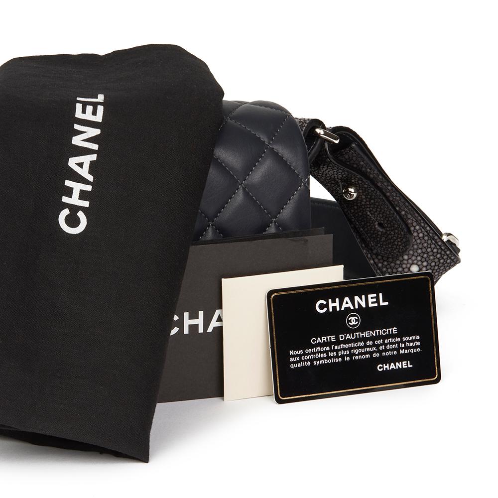 2012 Chanel Blue Lambskin & Galuchat Stingray 2.55 Reissue 224 Single Flap Bag 5