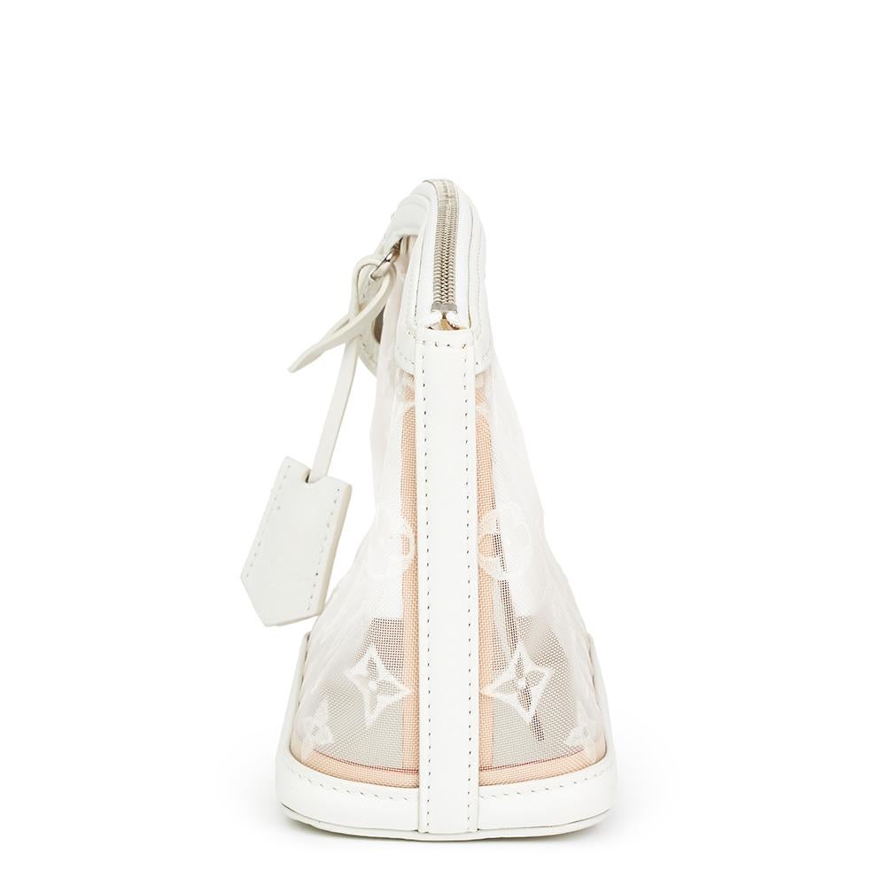 LOUIS VUITTON
White Monogram Transparence Nylon & Calfskin Leather Lockit Clutch

Reference: HB2263
Serial Number: FO5111
Age (Circa): 2011
Accompanied By: Lock, Keys. Clochette
Authenticity Details: Date Stamp (Made in Italy)
Gender: Ladies
Type: