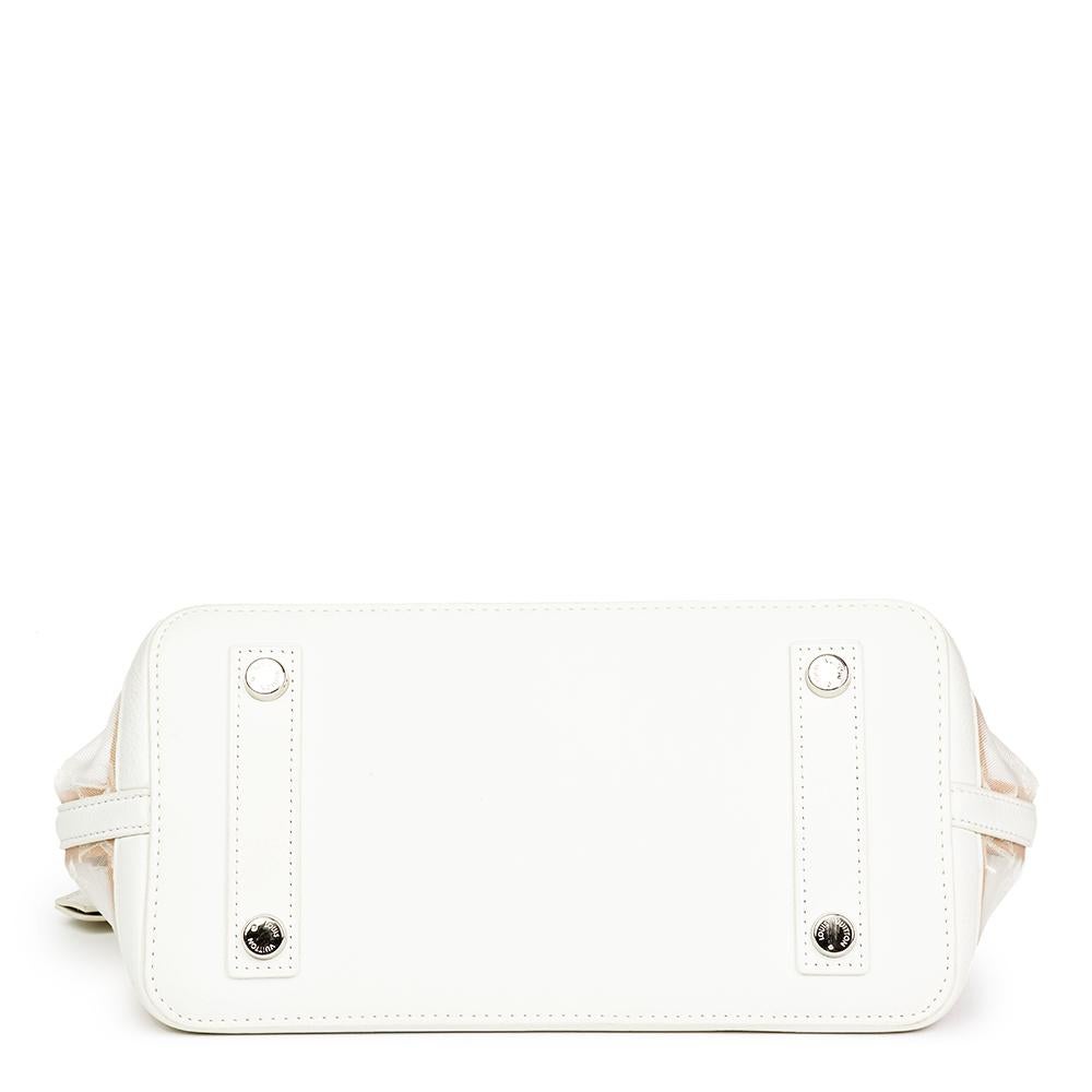 2012 Louis Vuitton White Monogram Transparence Nylon & Calfskin Leather Lockit Damen